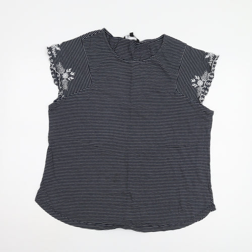 Bonmarché Women's Black Striped Top Size 20