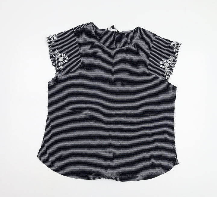 Bonmarché Women's Black Striped Top Size 20