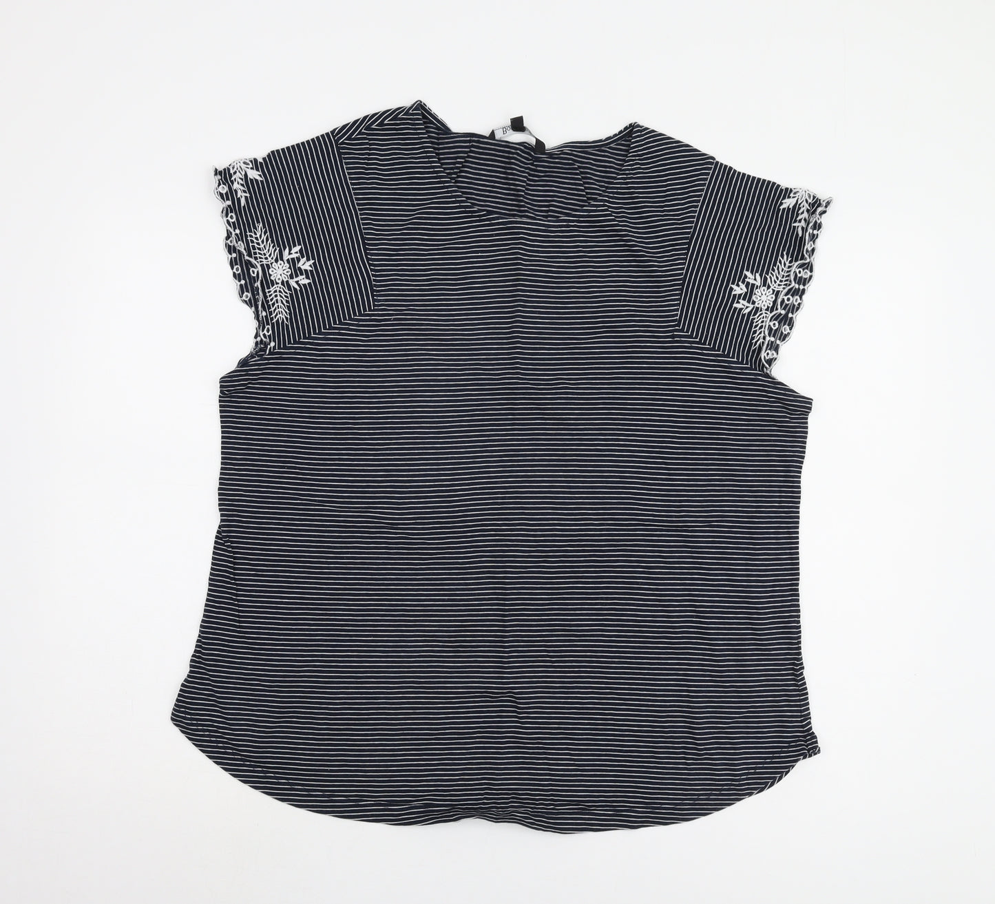 Bonmarché Women's Black Striped Top Size 20