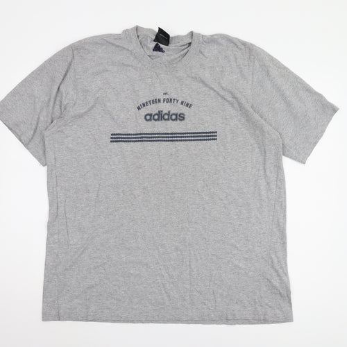 Adidas Men's Grey XL Sports Logo T-Shirt