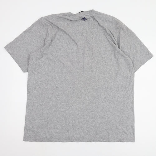 Adidas Men's Grey XL Sports Logo T-Shirt