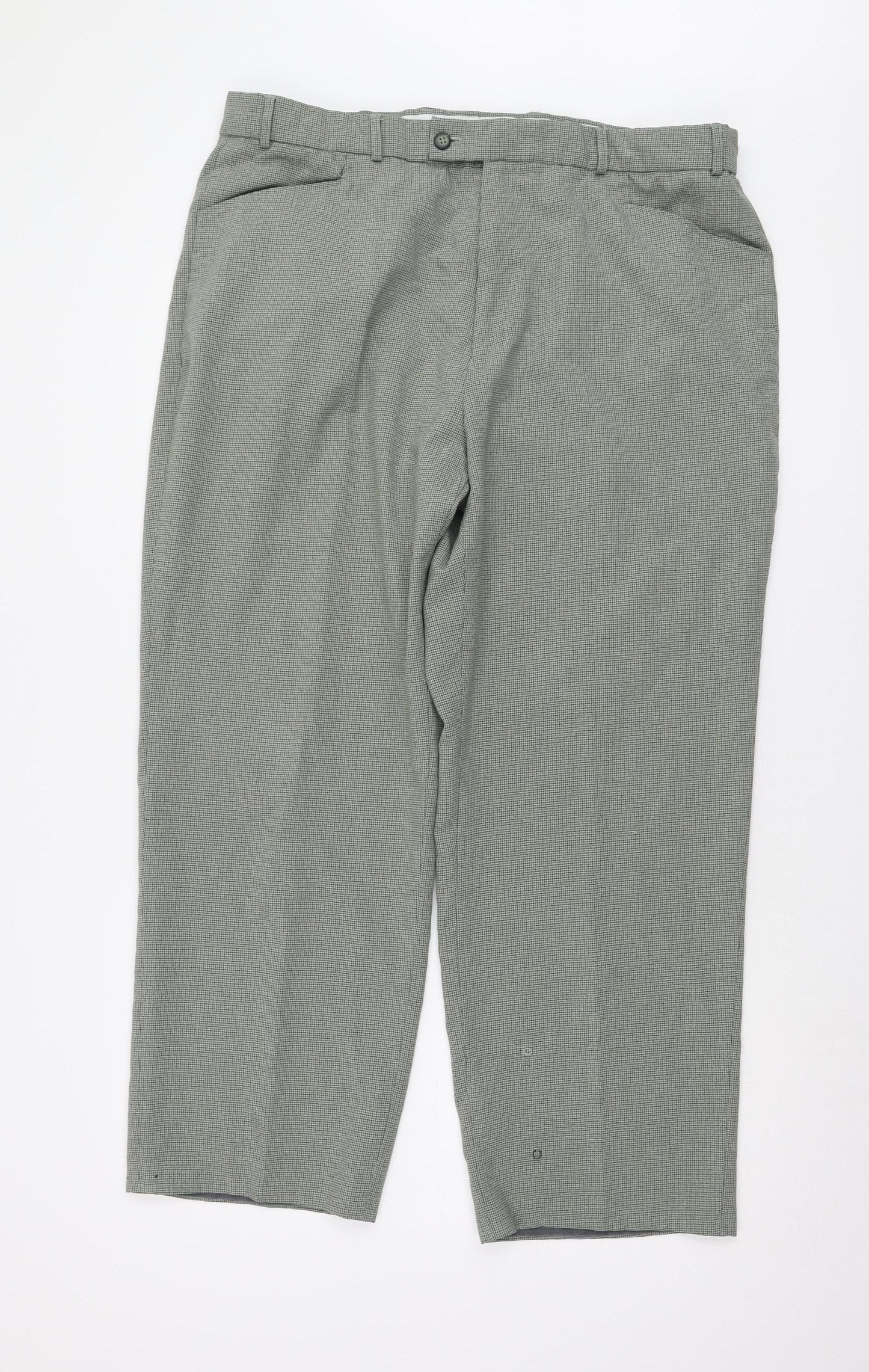 C&A Men's Grey Check Trousers L