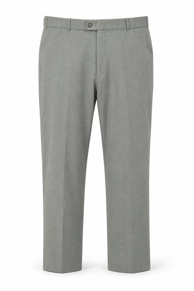 Front view of C&A Men's Grey Check Trousers L