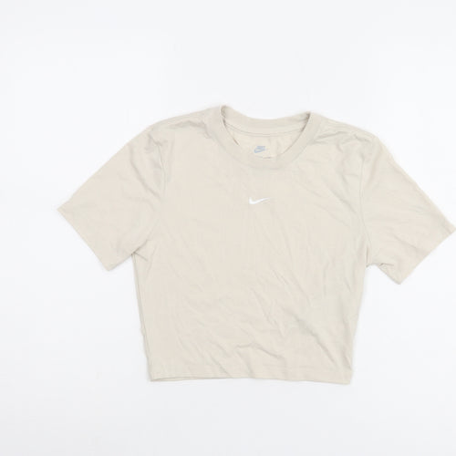 Nike Women's Beige Cropped T-Shirt XS
