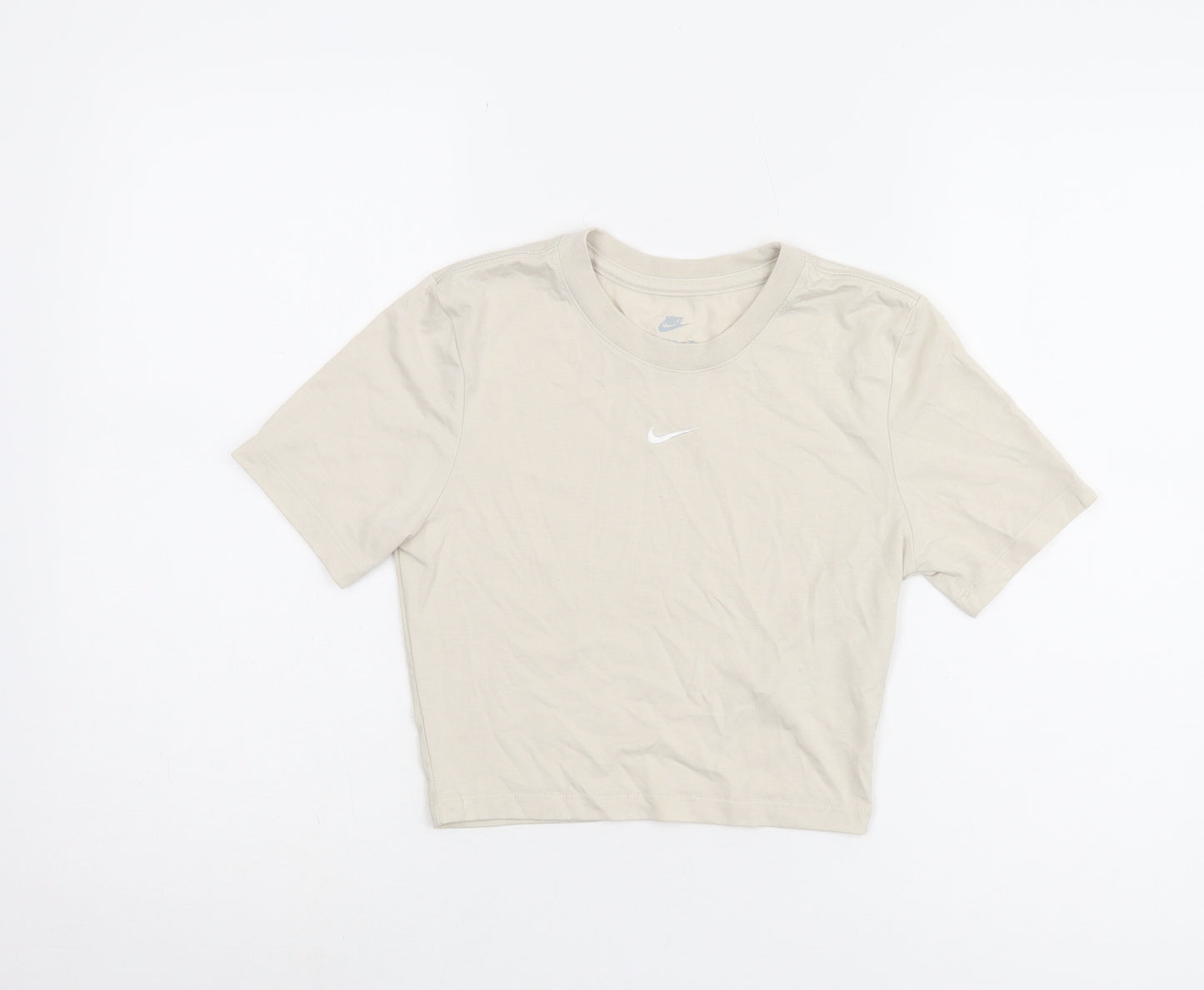 Nike Women's Beige Cropped T-Shirt XS