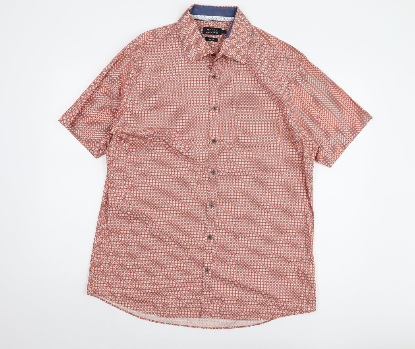Jeff Banks Men's Multicoloured Slim Fit Shirt L