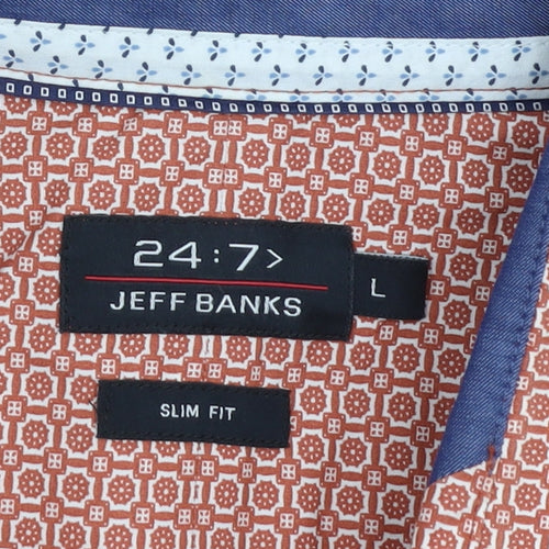 Jeff Banks Men's Multicoloured Slim Fit Shirt L
