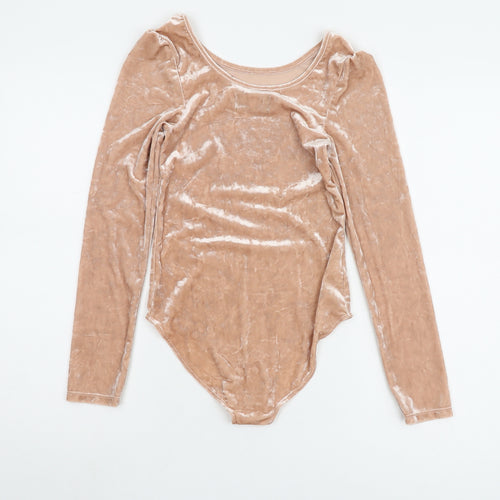 Firetrap Girls Beige Velvet Bodysuit, Size 13