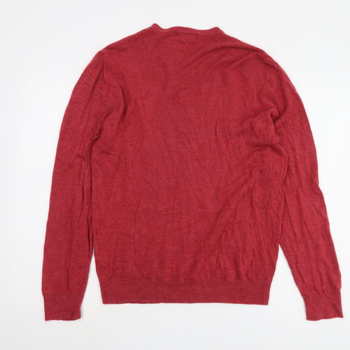 Thomas Nash Red V-Neck Men's Pullover Jumper M