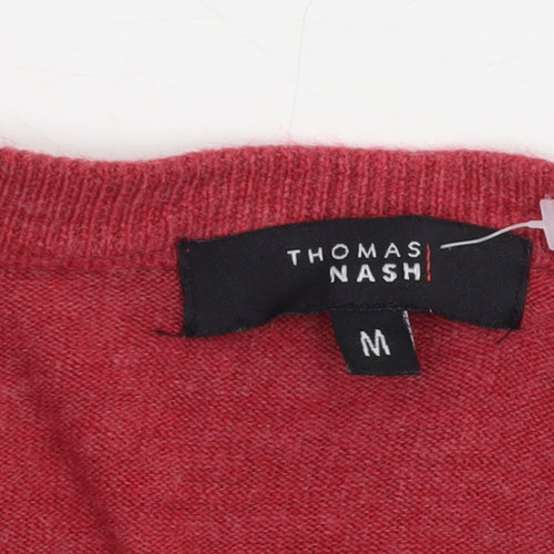 Thomas Nash Red V-Neck Men's Pullover Jumper M