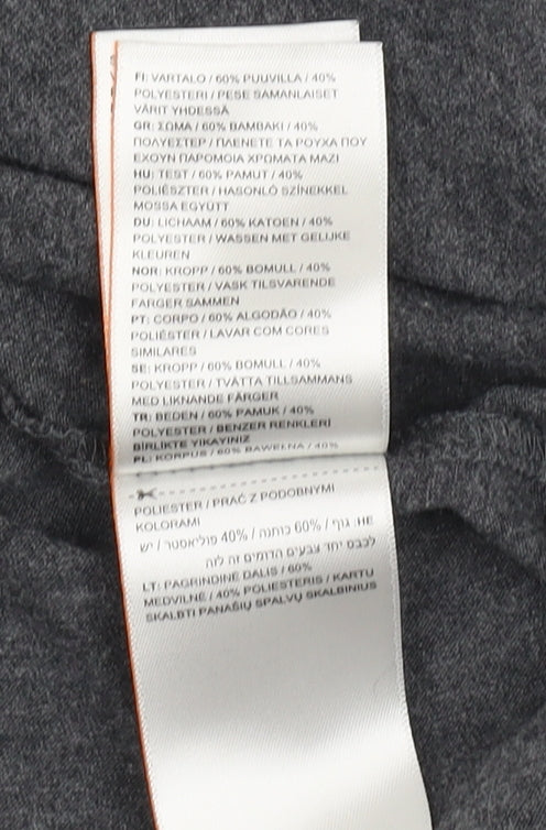 Superdry Women's Grey Striped T-Shirt, Size 14, Retro Style