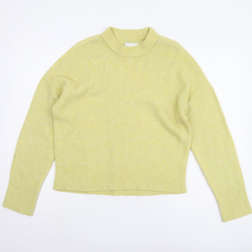 Abercrombie & Fitch Women's Yellow Mock Neck Pullover Jumper S