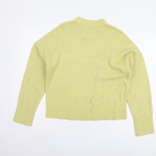 Abercrombie & Fitch Women's Yellow Mock Neck Pullover Jumper S
