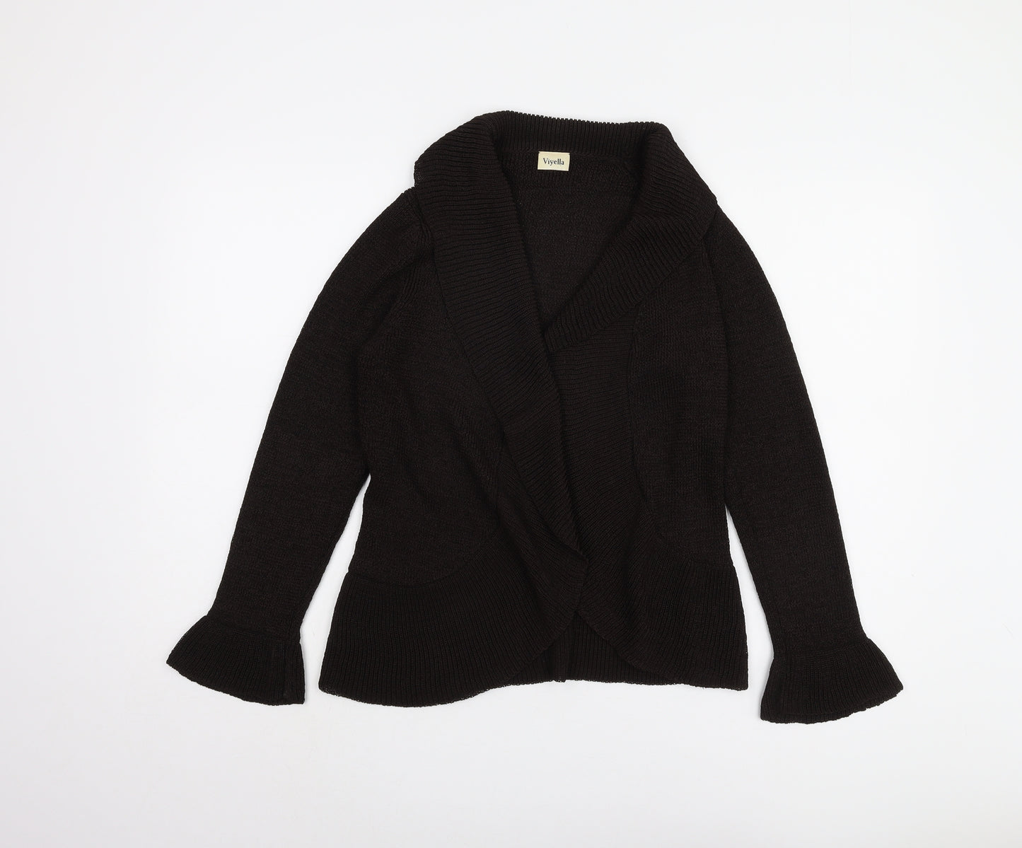 Viyella Women’s Black Open Front Cardigan M Knitwear