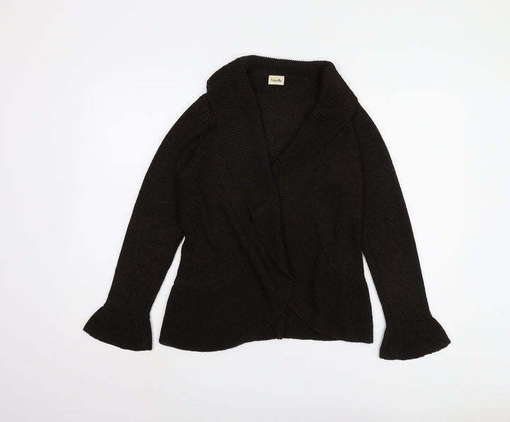 Viyella Women’s Black Open Front Cardigan M Knitwear