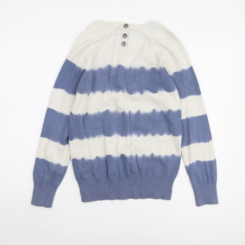 Roxy Women's Blue Beige Striped Pullover Jumper Size 6