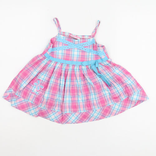 Barbie Girls Pink Blue Plaid A-Line Dress Size 5
