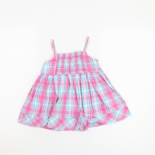 Barbie Girls Pink Blue Plaid A-Line Dress Size 5