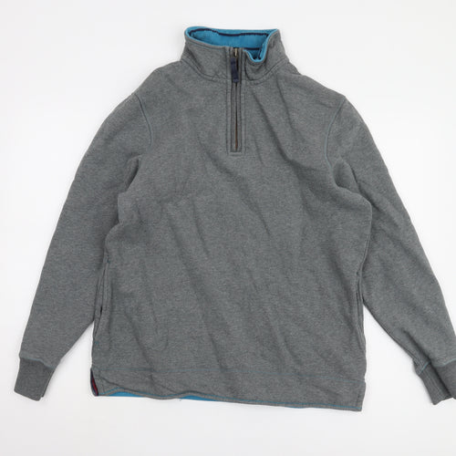 White Stuff Grey Men's Small Pullover Fleece Jacket