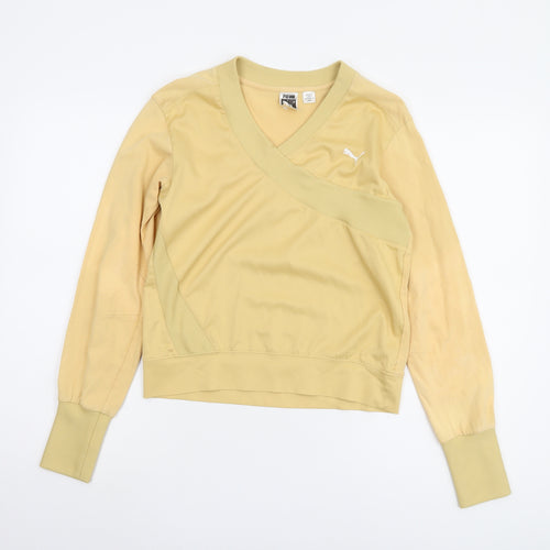 Puma Women's Beige Wrap Sweatshirt XS, Casual V-Neck