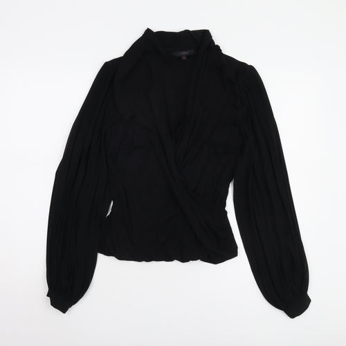 Jasper Conran Black Wrap Blouse, Women, Size 8, Elegant