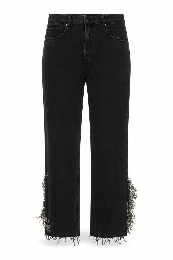 Front view of J Brand Women Black Straight Jeans, size 29