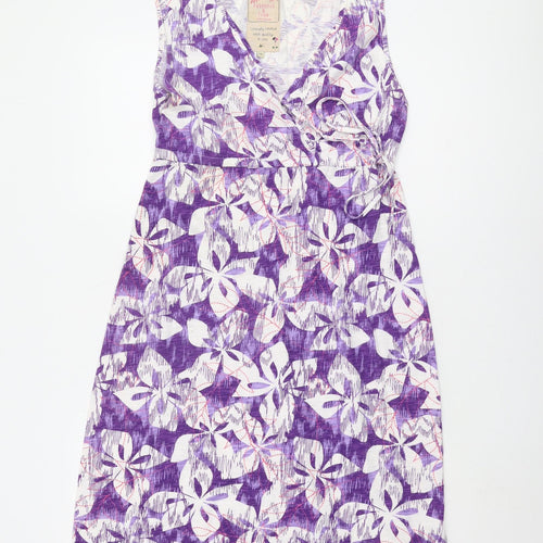 Mantaray Women's Purple Floral Sleeveless Dress Size 10