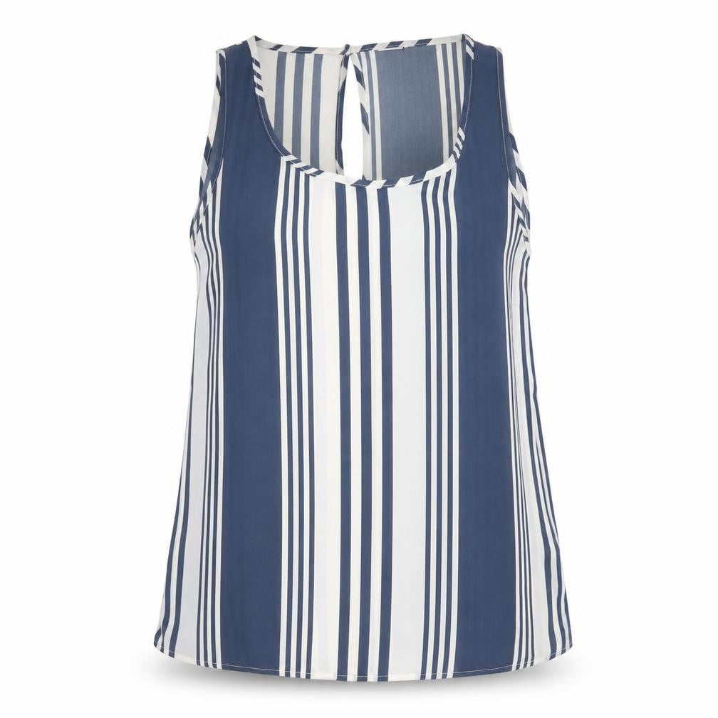 Front view of Jacqueline de Yong Women's Striped Tank Top, size 8