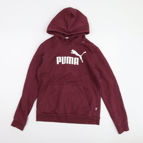 Puma Unisex Red Pullover Hoodie M Casual