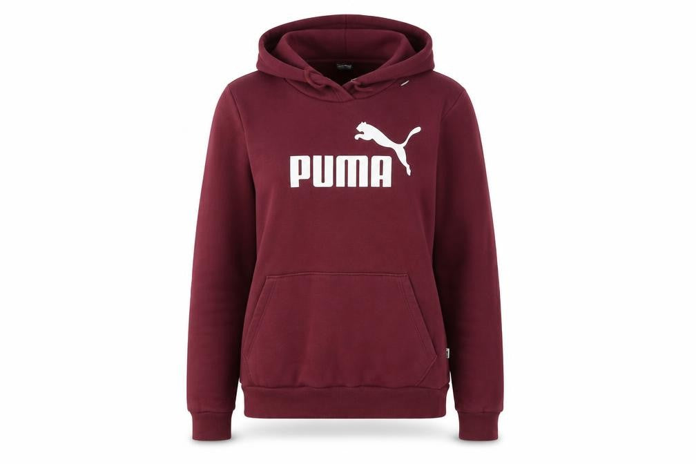 Front view of Puma unisex red pullover hoodie m casual