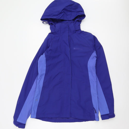 Mountain Warehouse Women's Blue Hooded Rain Jacket Size 8