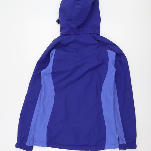 Mountain Warehouse Women's Blue Hooded Rain Jacket Size 8