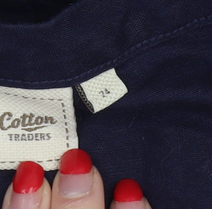 Cotton Traders Women's Blue Crochet Detail Top Size 24