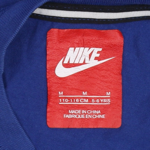Nike Boys Blue Graphic T-Shirt - Size 5-6 Years