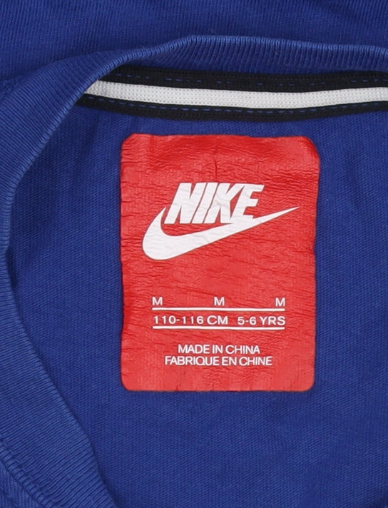 Nike Boys Blue Graphic T-Shirt - Size 5-6 Years