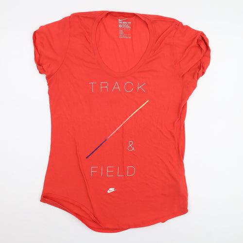 Nike Women's Red T-Shirt, M, Athletic Fit