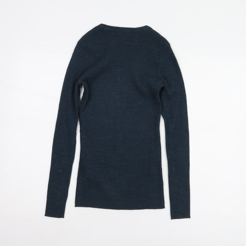 Fat Face Women's Blue Crew Neck Pullover Jumper Size 8