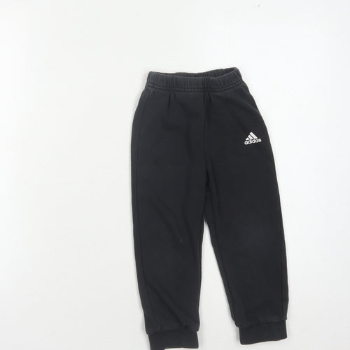 Adidas Boys Black Joggers, 2-3 Years, Casual Elastic Waist