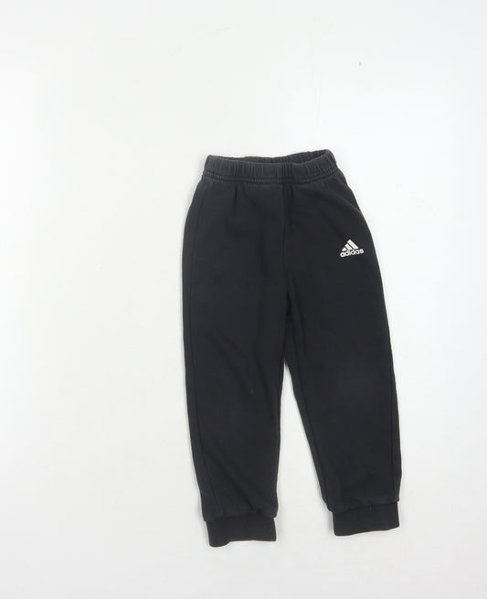 Adidas Boys Black Joggers, 2-3 Years, Casual Elastic Waist