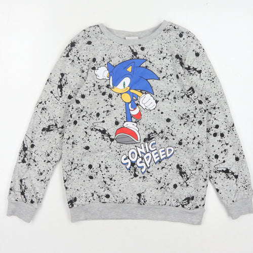 George Boys Grey Sonic Speed Pullover Sweatshirt 10-11 Years
