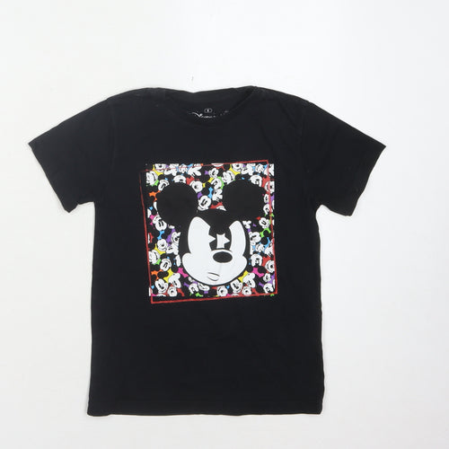 Disneyland Paris Girls Black Mickey T-Shirt, Size 8Y, Graphic Design