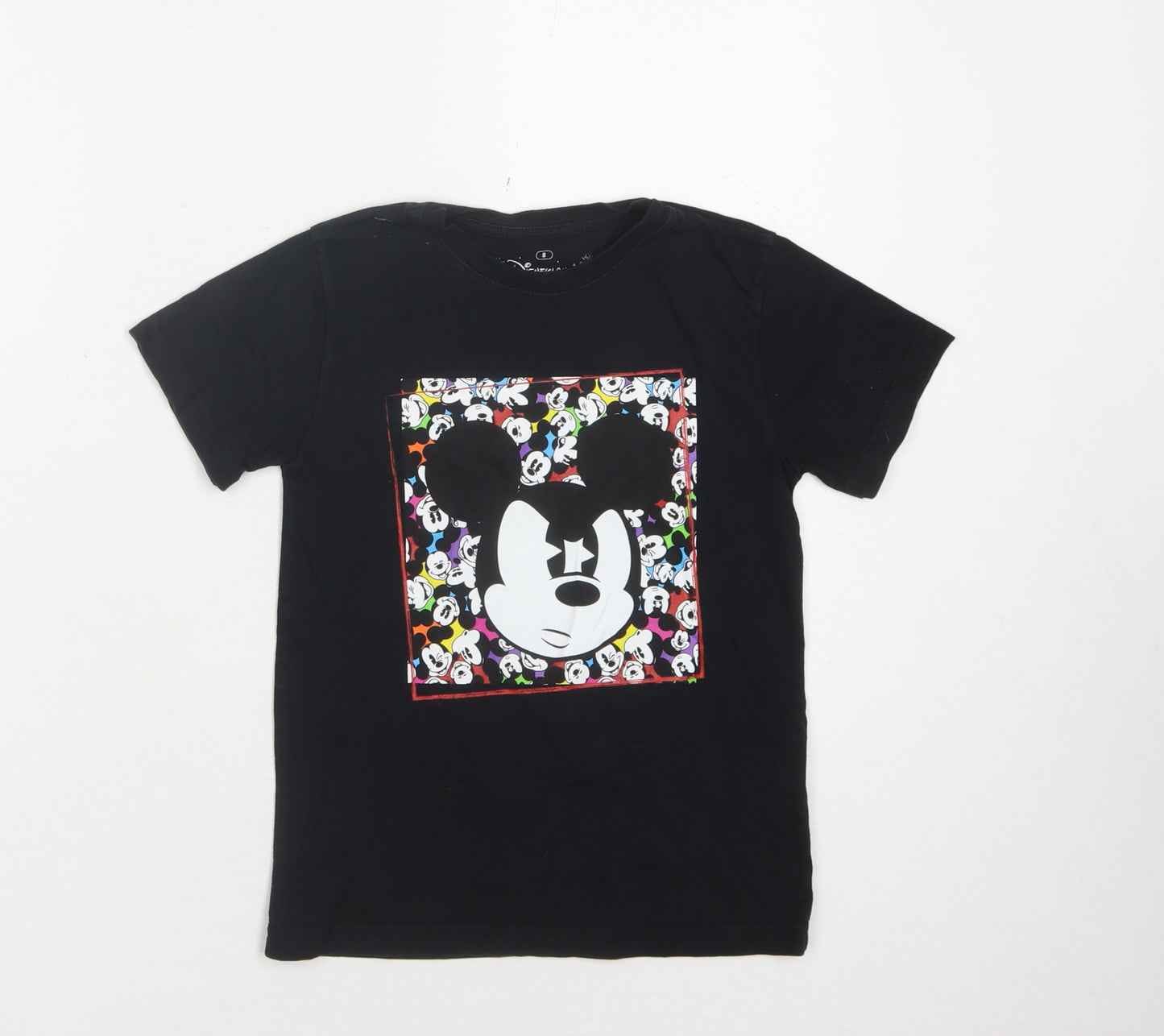 Disneyland Paris Girls Black Mickey T-Shirt, Size 8Y, Graphic Design