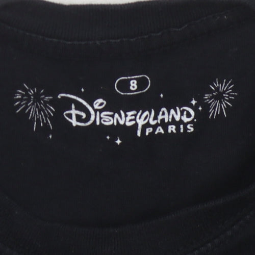 Disneyland Paris Girls Black Mickey T-Shirt, Size 8Y, Graphic Design