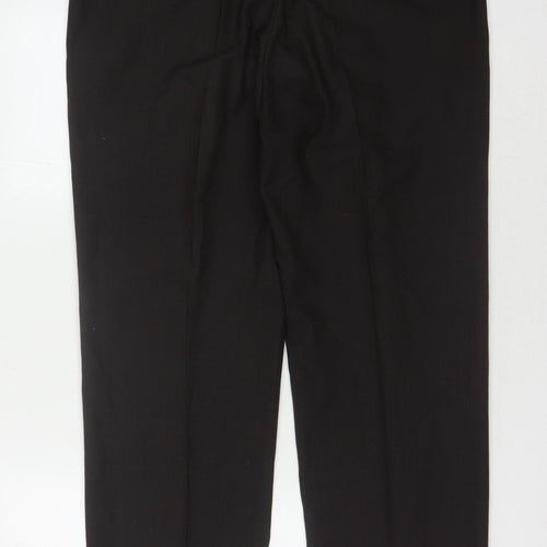 Marks and Spencer Men's Brown Dress Pants, Regular Fit, 38 in Waist
