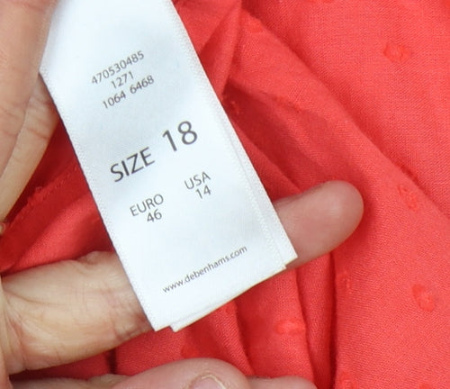 Debenhams Women's Red V-Neck Top Size 18 Casual