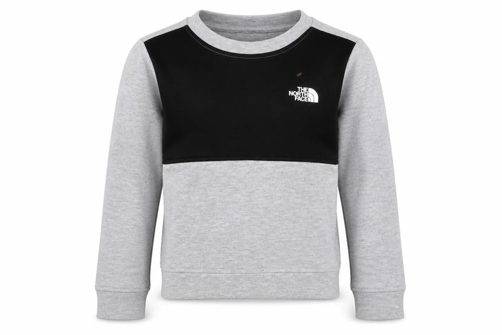 Front view of The North Face boys’ grey/black pullover sweatshirt 5-6 years
