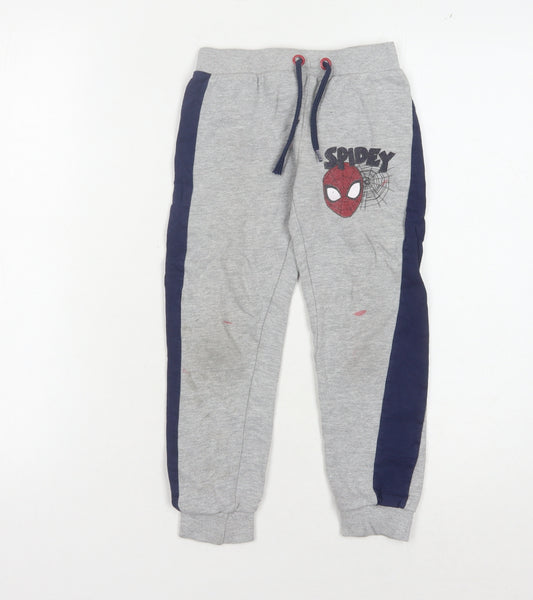Marvel Boys Grey Spider-Man Jogger Trousers Size 7