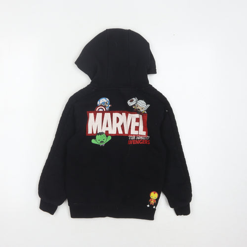 Marvel Boys Black Avengers Full Zip Hoodie 6-7Y Graphic Print