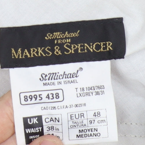 Marks & Spencer Men's Grey Dress Pants 38 Regular