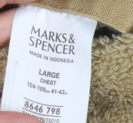 Marks & Spencer Men's Beige Jacket L Full Zip Casual